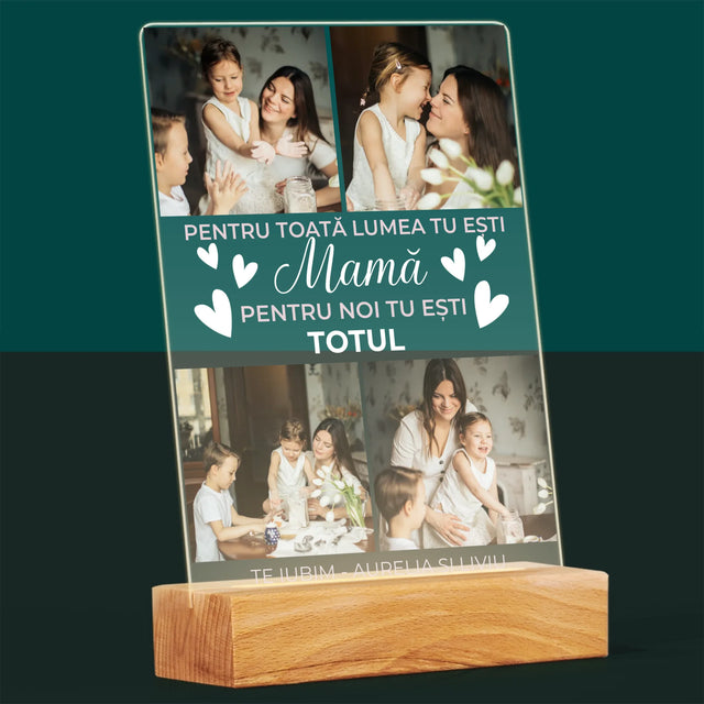 Colaj De Fotografii: Mamă Ești Totul - Imprimare Pe Sticlă Acrilică (Verticală)