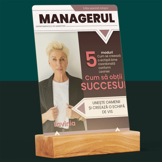 Copertă Derevistă: Managerul - Imprimare Pe Sticlă Acrilică (Verticală)
