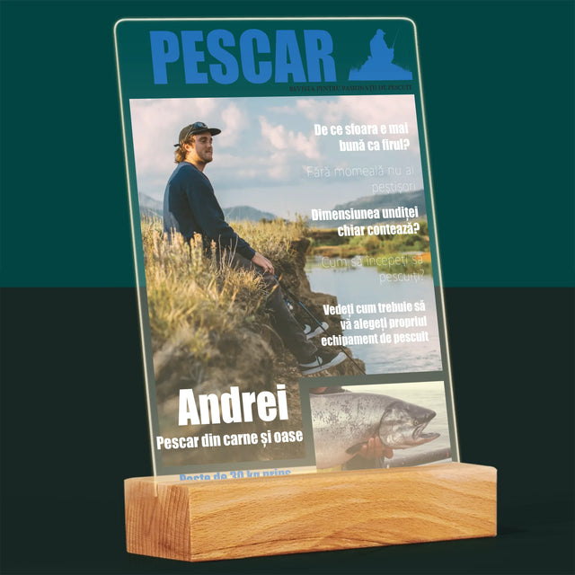 Copertă Derevistă: Pescar - Imprimare Pe Sticlă Acrilică (Verticală)