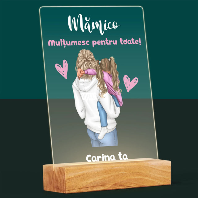 Creator De Personaj: Mama Cu Copilul - Imprimare Pe Sticlă Acrilică (Verticală)