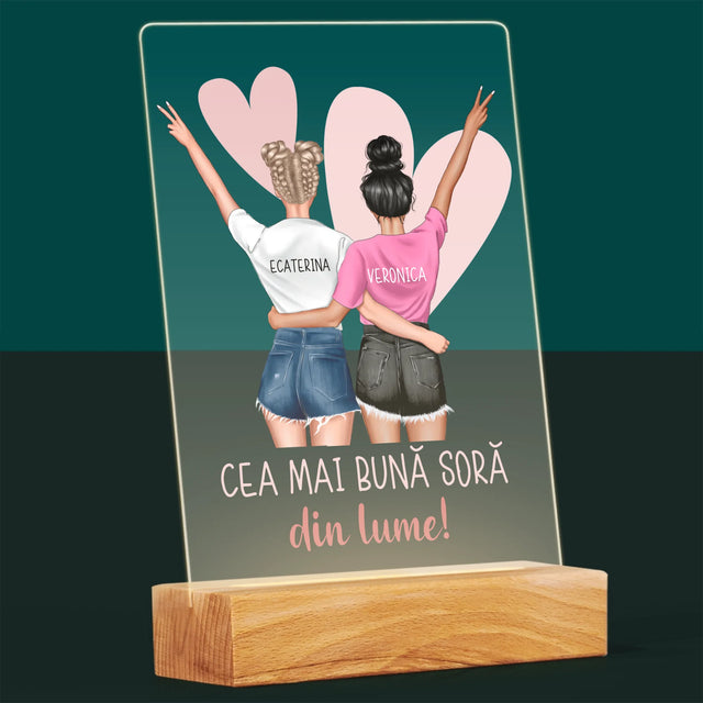 Creator De Personaj: Cea Mai Bună Soră Din Lume - Imprimare Pe Sticlă Acrilică (Verticală)