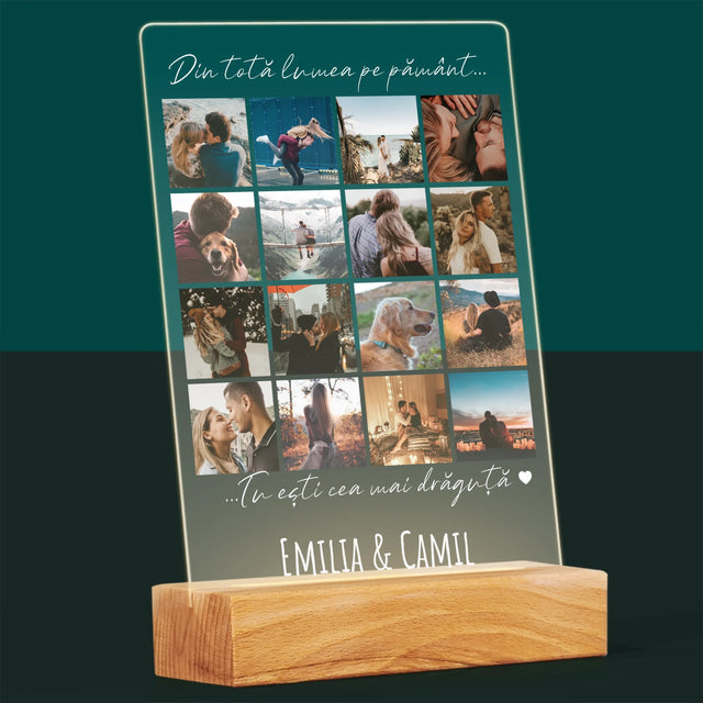 Colaj De Fotografii: Din Totă Lumea Pe Pământ - Imprimare Pe Sticlă Acrilică (Verticală)