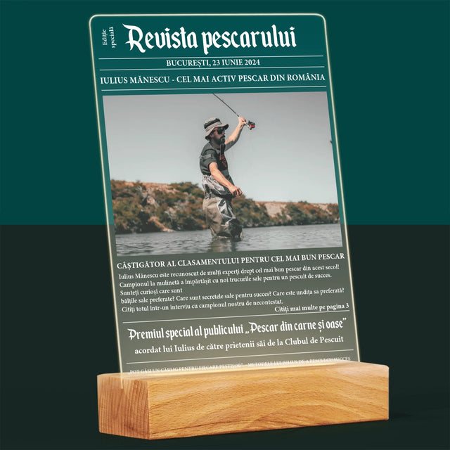 Fotografie Si Semnătură: Revista Pescarului - Imprimare Pe Sticlă Acrilică (Verticală)