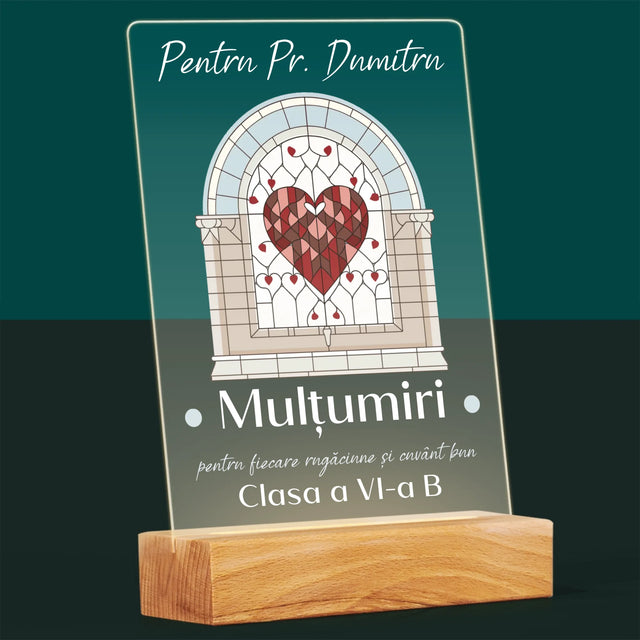 Numele Și Semnătura: Mulțumiri Pentru Rugăciuni - Imprimare Pe Sticlă Acrilică (Verticală)