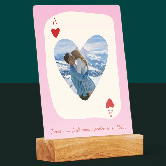 Fotografie Si Semnătură: Card De Sf. Valentin - Imprimare Pe Sticlă Acrilică (Verticală)