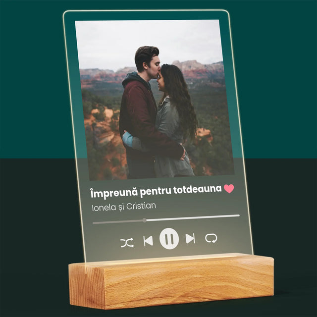 Fotografie Si Semnătură: Spotify Cu Fotografia Ta - Imprimare Pe Sticlă Acrilică (Verticală)