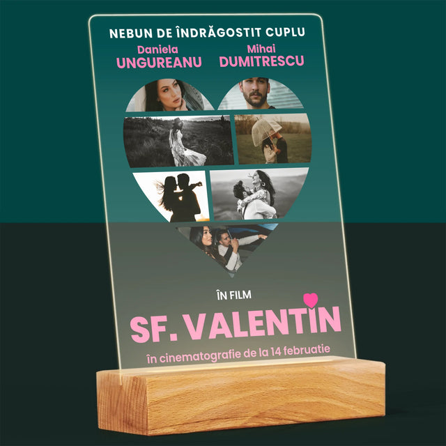 Colaj De Fotografii: Sf. Valentin Poster Din Film - Imprimare Pe Sticlă Acrilică (Verticală)