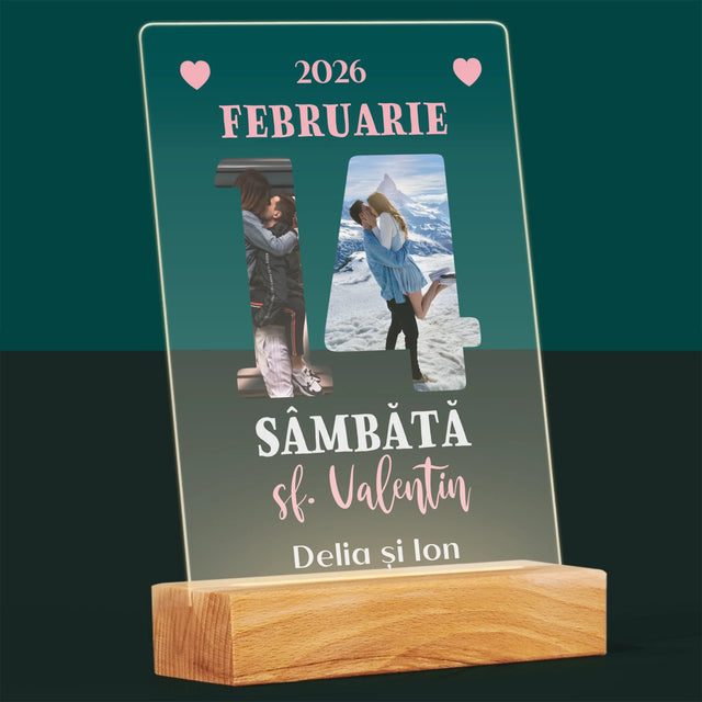 Cuvânt Din Fotografii: Sf. Valentin Pagină Din Calendar - Imprimare Pe Sticlă Acrilică (Verticală)