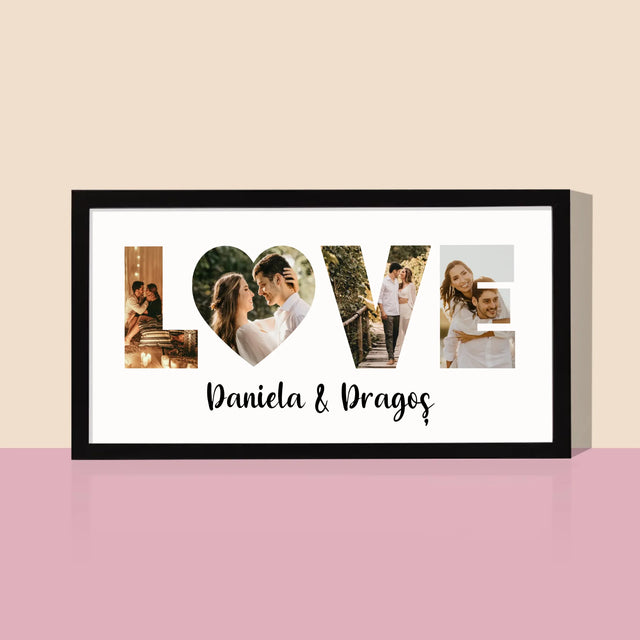 Cuvânt Din Fotografii: Love Din Fotografiile Tale - Imprimare Cu Ramă 20X40 (Horizontală)
