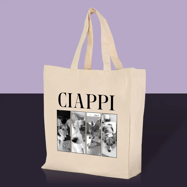 Colaj De Fotografii: Bootleg Clasic Cu Cățeluș - Sacoșă De Pânză