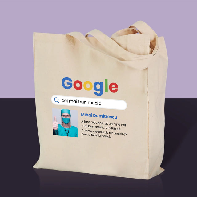 Fotografie Si Semnătură: Cel Mai Bun Medic Rezultat Google - Sacoșă De Pânză