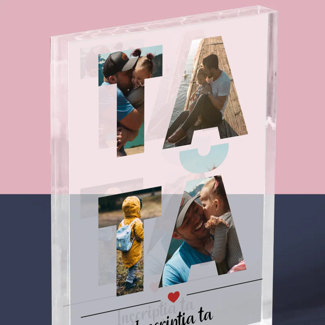 Cuvânt Din Fotografii: Tată Din Fotografiile Tale - Bloc Acrilic