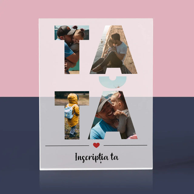 Cuvânt Din Fotografii: Tată Din Fotografiile Tale - Bloc Acrilic
