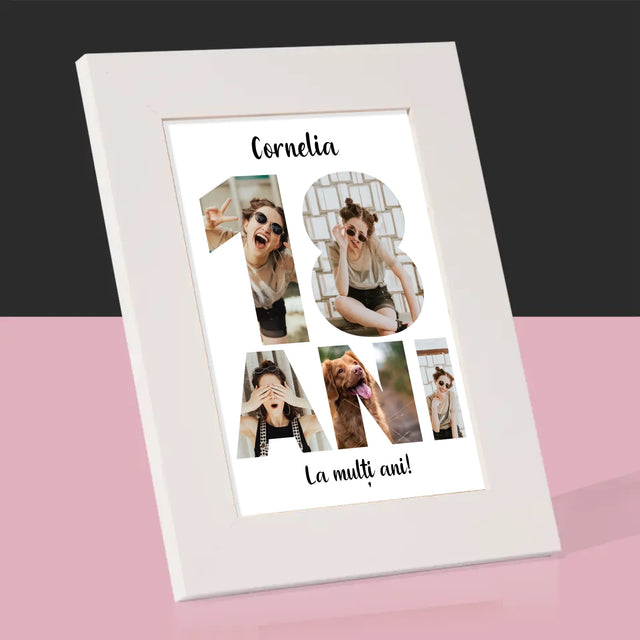 Cuvânt Din Fotografii: 18 Ani Din Fotografiile Tale - Ramă Pentru Fotografii (Horizontală)