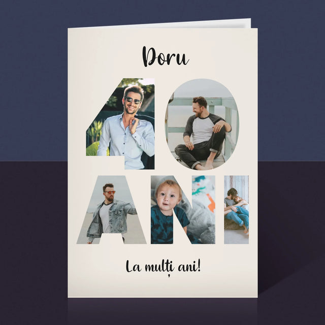 Cuvânt Din Fotografii: 40 Ani Din Fotografiile Tale - Card Cu Felicitări