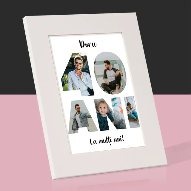 Cuvânt Din Fotografii: 40 Ani Din Fotografiile Tale - Ramă Pentru Fotografii (Horizontală)