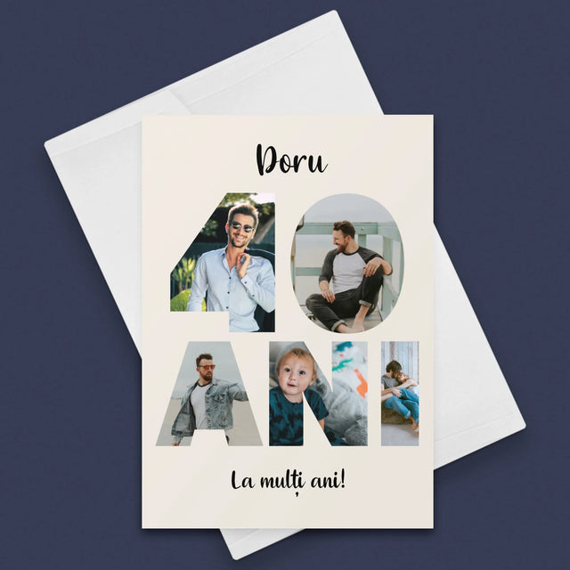 Cuvânt Din Fotografii: 40 Ani Din Fotografiile Tale - Card Cu Felicitări