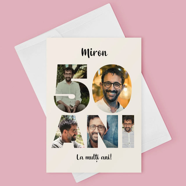 Cuvânt Din Fotografii: 50 Ani Din Fotografiile Tale - Card Cu Felicitări