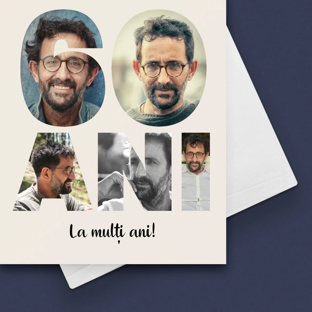 Cuvânt Din Fotografii: 60 Ani Din Fotografiile Tale - Card Cu Felicitări