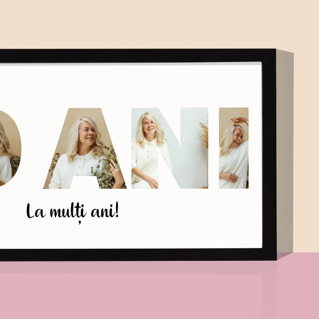 Cuvânt Din Fotografii: 70 Ani Din Fotografiile Tale - Imprimare Cu Ramă 20X40 (Horizontală)