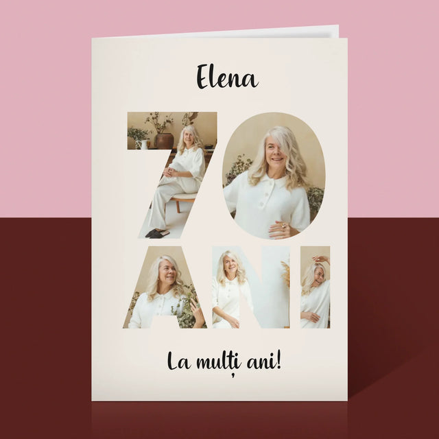 Cuvânt Din Fotografii: 70 Ani Din Fotografiile Tale - Card Cu Felicitări
