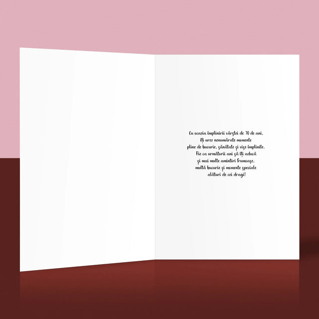 Cuvânt Din Fotografii: 70 Ani Din Fotografiile Tale - Card Cu Felicitări