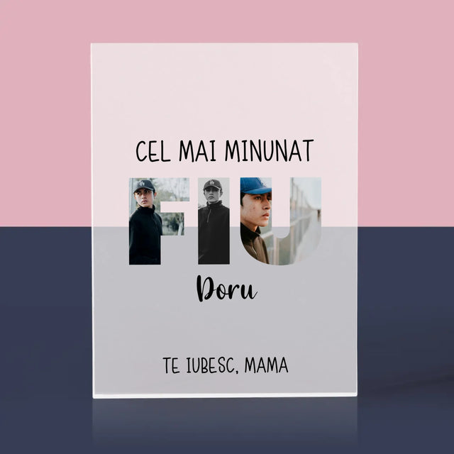 Cuvânt Din Fotografii: Fiu Din Fotografiile Tale - Bloc Acrilic