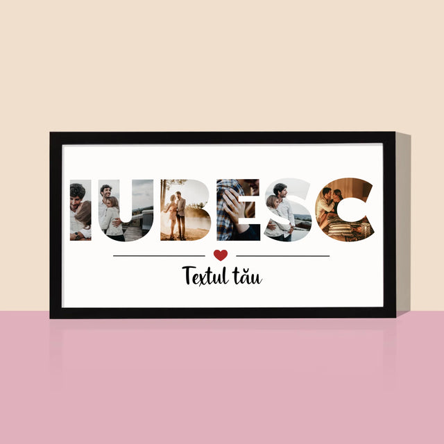 Cuvânt Din Fotografii: Iubesc Din Fotografiile Tale - Imprimare Cu Ramă 20X40 (Horizontală)