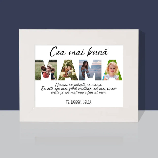 Cuvânt Din Fotografii: Cea Mai Excelentă Mamă Din Lume - Ramă Pentru Fotografii (Verticală)