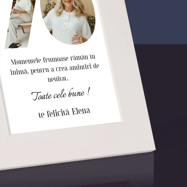 Cuvânt Din Fotografii: 70 Zi De Naștere - Ramă Pentru Fotografii (Horizontală)