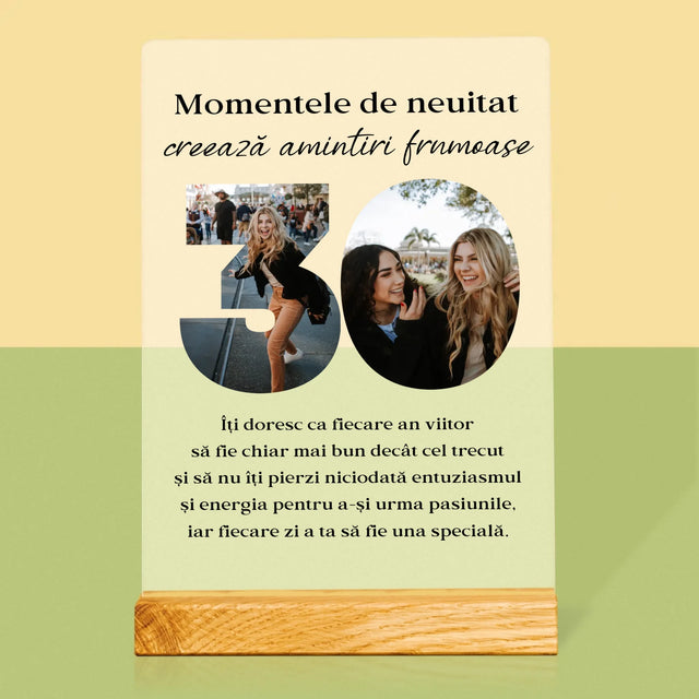Cuvânt Din Fotografii: 30 De Ani - Imprimare Pe Sticlă Acrilică (Verticală)