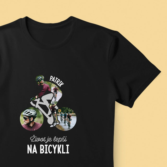 Formă Din Fotografii: Viața E Mai Bună Cu Bicicleta - Tricou Pentru Bărbați