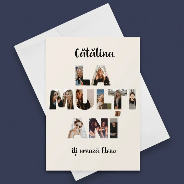 Cuvânt Din Fotografii: La Mulți Ani Din Fotografiile Tale - Card Cu Felicitări