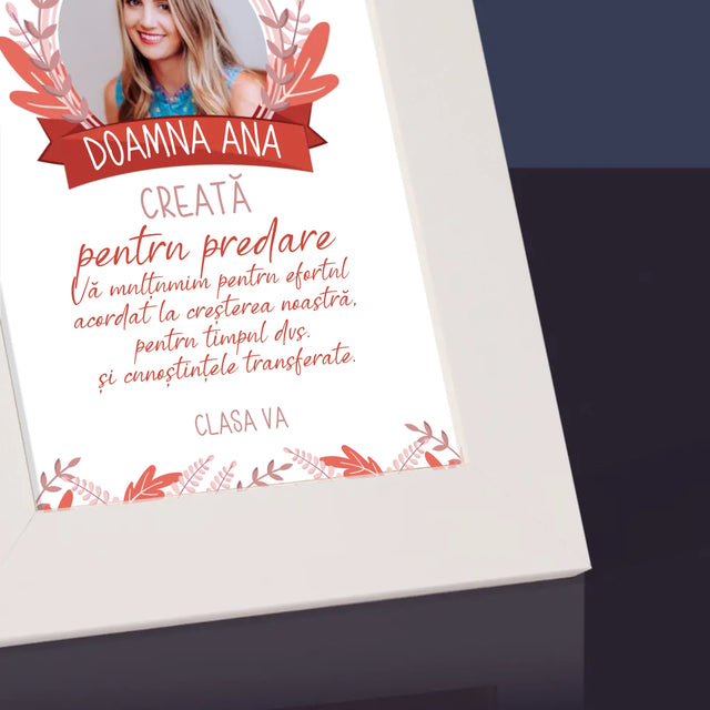 Fotografie Si Semnătură: Creată Pentru A Preda - Ramă Pentru Fotografii (Horizontală)