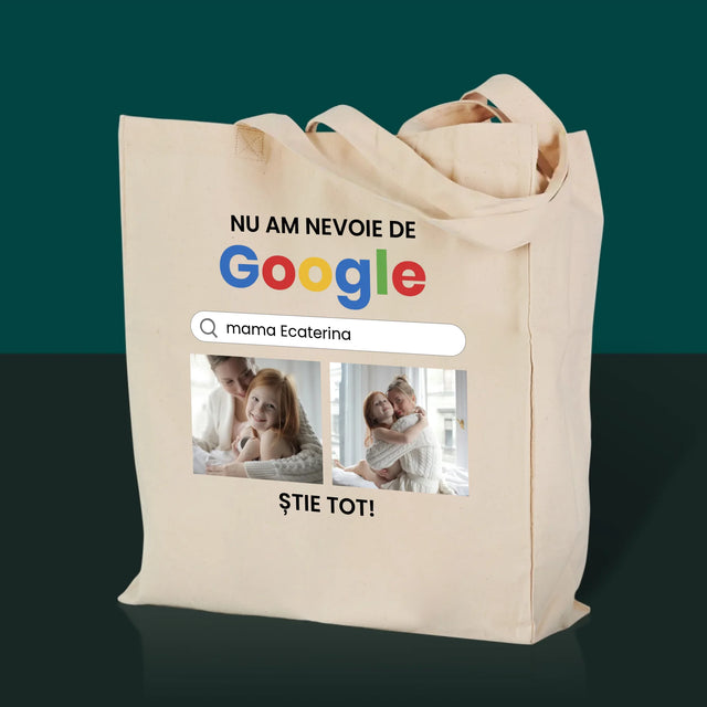 Colaj De Fotografii: Nu Am Nevoie De Google - Sacoșă De Pânză