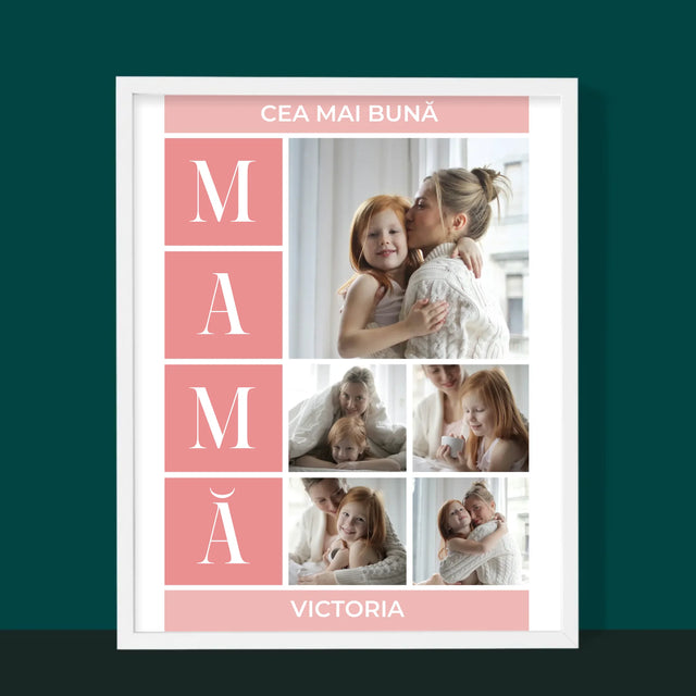Colaj De Fotografii: Cea Mai Bună Mamă Colaj - Imprimare Cu Ramă 30X40 (Verticală)