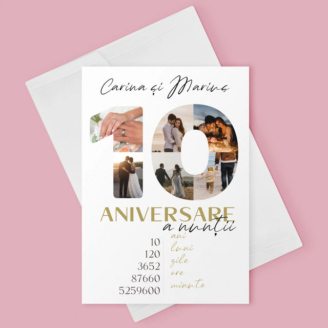 Cuvânt Din Fotografii: A 10-A Aniversare A Nunții - Card Cu Felicitări