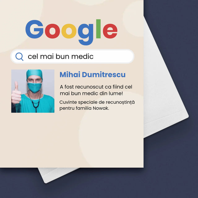 Fotografie Si Semnătură: Cel Mai Bun Medic Rezultat Google - Card Cu Felicitări