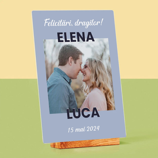 Fotografie Si Semnătură: Felicitări De Nuntă - Imprimare Pe Sticlă Acrilică (Verticală)
