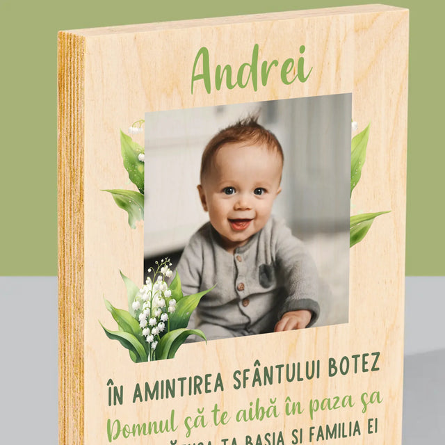 Fotografie Si Semnătură: În Amintirea Sfântului Botez Lăcrămioare - Imprimare Pe Lemn ( Verticală)