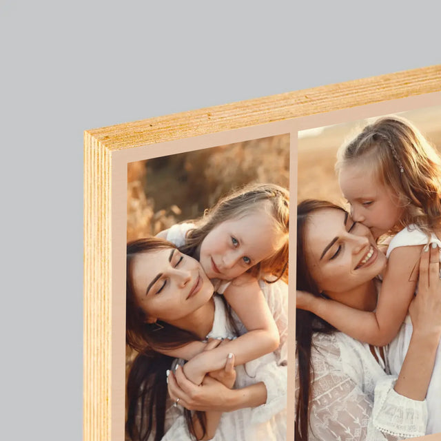 Colaj De Fotografii: M De La Mămică - Imprimare Pe Lemn ( Verticală)
