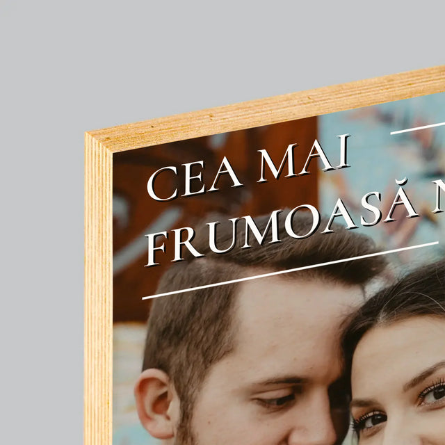 Copertă Derevistă: Cea Mai Frumoasă Nuntă - Imprimare Pe Lemn ( Verticală)