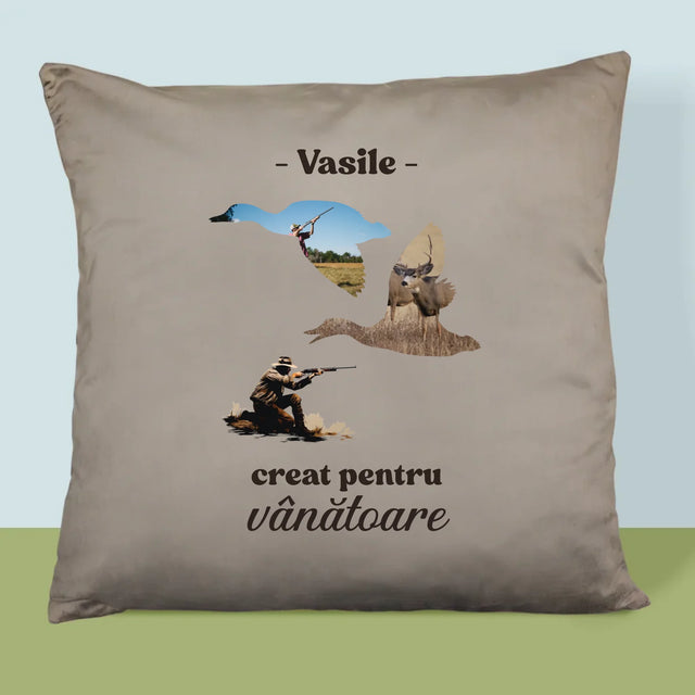 Formă Din Fotografii: Creat Pentru Vânătoare - Pernă (Cu Fotografie)