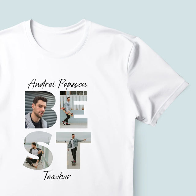 Cuvânt Din Fotografii: Best Teacher - Tricou Pentru Bărbați