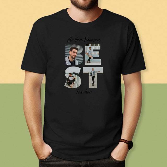 Cuvânt Din Fotografii: Best Teacher - Tricou Pentru Bărbați