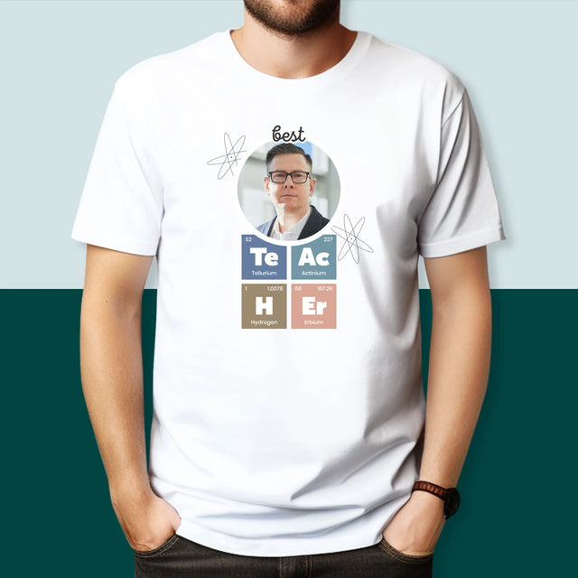 Fotografie Si Semnătură: Teacher Elemente Chimice - Tricou Pentru Bărbați