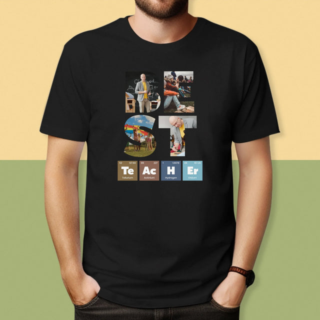 Cuvânt Din Fotografii: Best Teacher Elemente Chimice - Tricou Pentru Bărbați