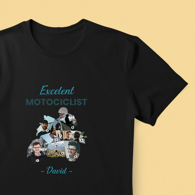 Formă Din Fotografii: Motociclist Excelent - Tricou Pentru Bărbați