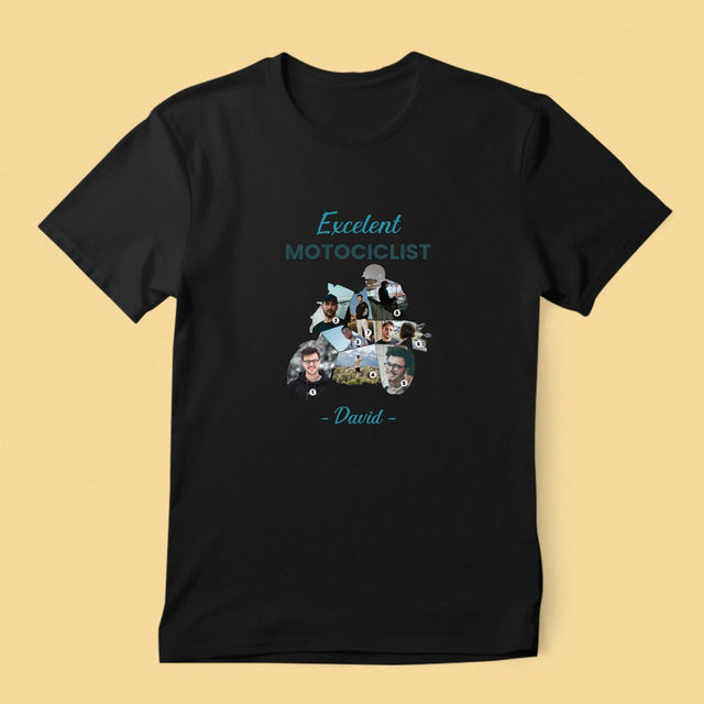 Formă Din Fotografii: Motociclist Excelent - Tricou Pentru Bărbați