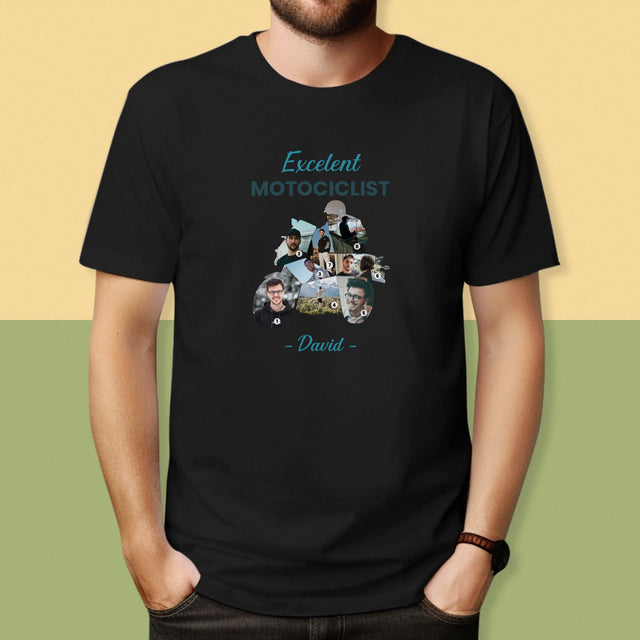 Formă Din Fotografii: Motociclist Excelent - Tricou Pentru Bărbați